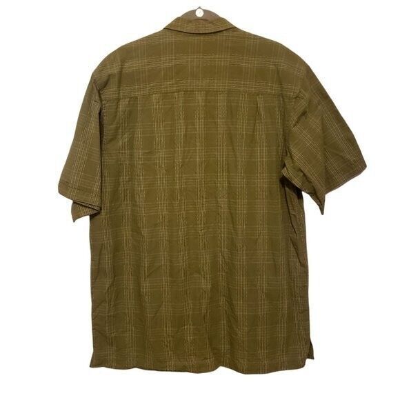 Arrow Mens Sz L Tall Green  Plaid Short Sleeve Button Down Shirt - Picture 4 of 9